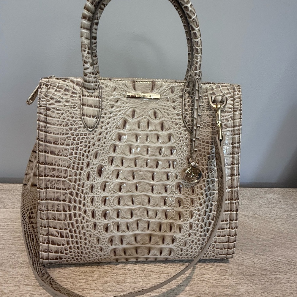 Brahmin Caroline Oyster Gray Melbourne Bag New! Rare S115100851